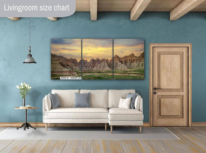 Badlands National Park Cathedral Peaks at Sunset South Dakota Photography Print