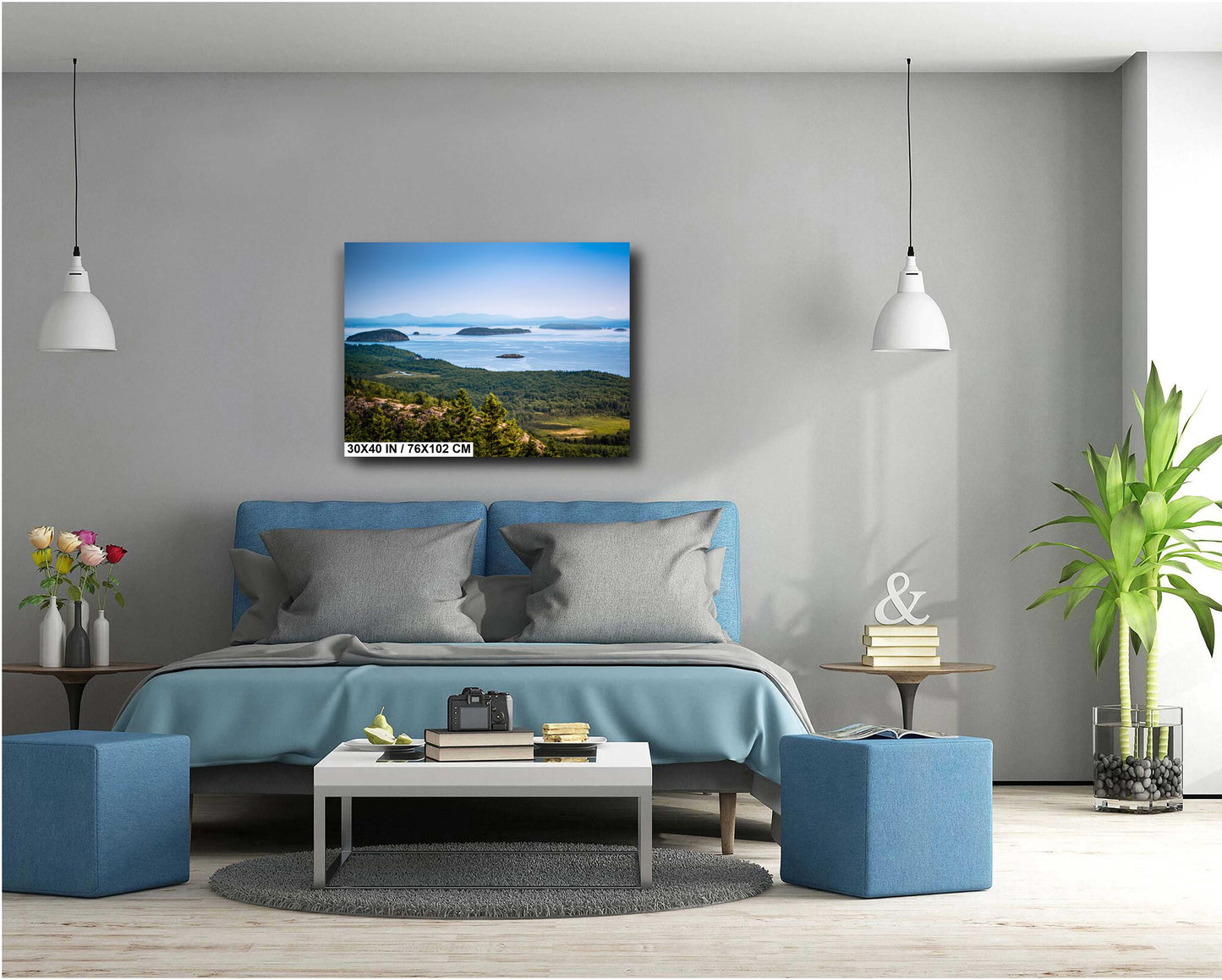 Acadia’s Cadillac Mountain Overlook: Wall Art Print Acadia National Park Mount Desert Island, Maine Aluminum/Acrylic/Metal/Canvas