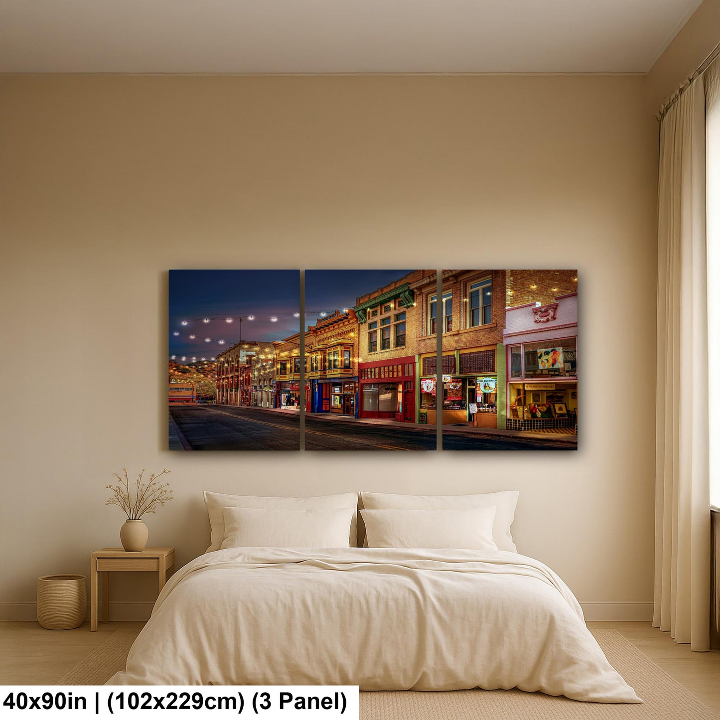 Bisbee Arizona Historic Street at Night, Photography Print, Southwest Architecture Wall Art