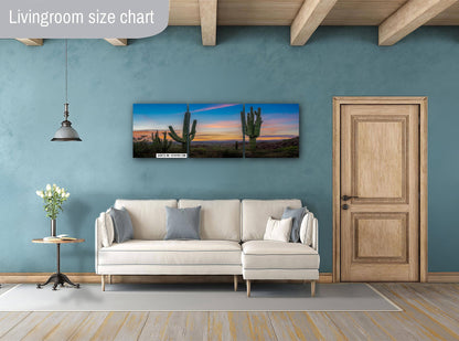 Gold Canyon Wonder: Saguaro Cactus Arizona Wall Art Metal Canvas Print  Desert Landscape Photography