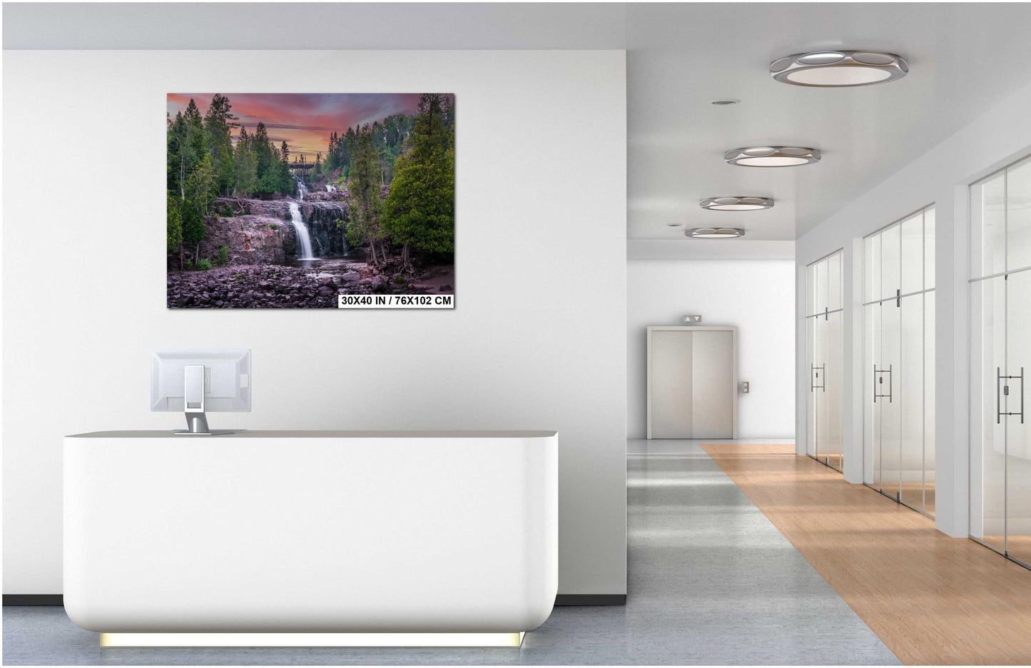 Gooseberry Falls Sunset Lower Cascades Minnesota State Park North Shore Photo Print, Waterfall Nature Wall Art Decor Aluminum/Metal/Canvas