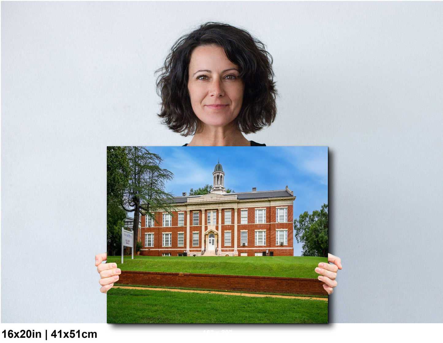 Silsby Hall, Talladega College Alabama, Photography Print, Historic Red Brick Academic Architecture, Classical Columns Campus Wall Art Décor