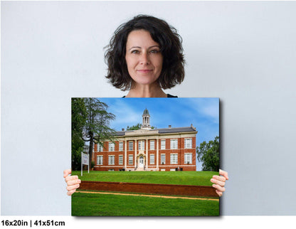 Silsby Hall, Talladega College Alabama, Photography Print, Historic Red Brick Academic Architecture, Classical Columns Campus Wall Art Décor