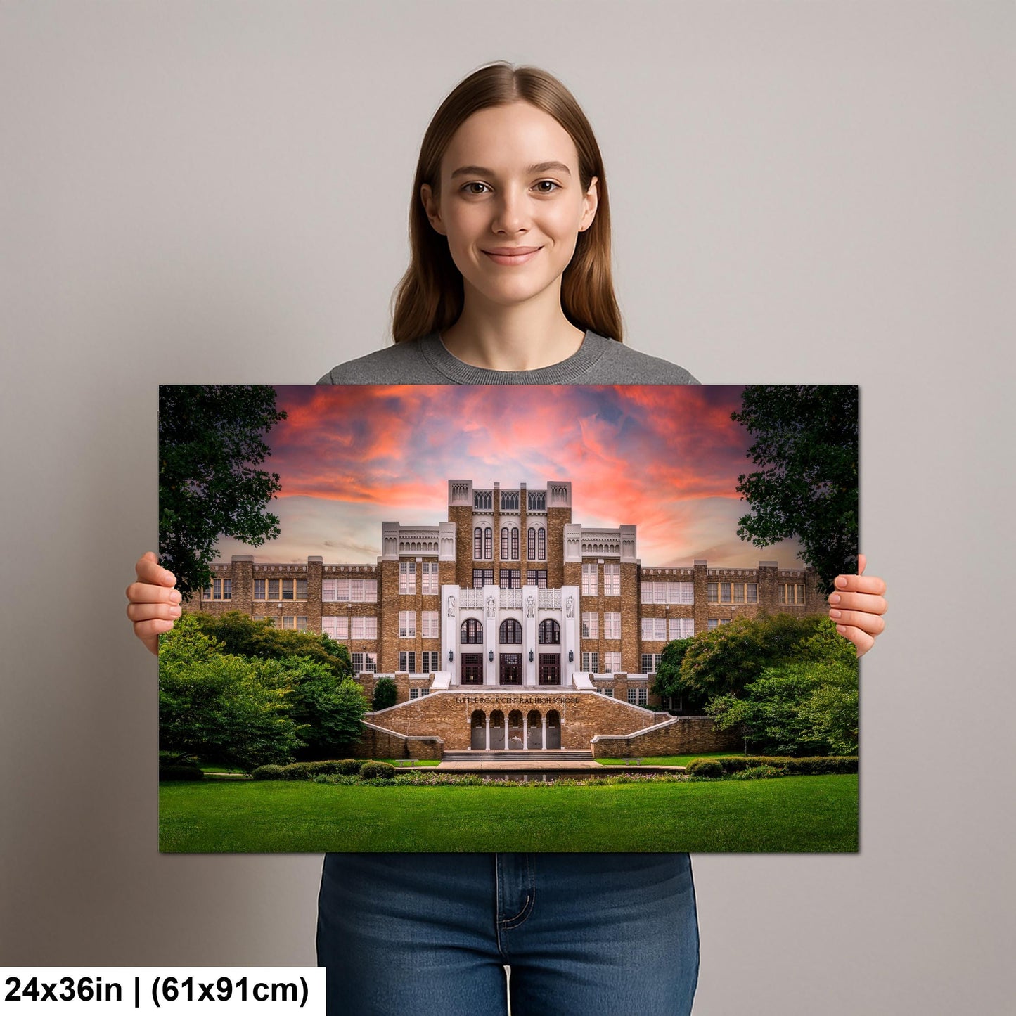 Little Rock Central High School at Sunset Arkansas Photography Print Historic Wall Art