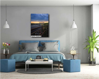 KC Locks of Love Over The Missouri River: Old Red Bridge Love Locks Print Wall Art Riverfront Kansas City Aluminum/Acrylic/Metal/Canvas