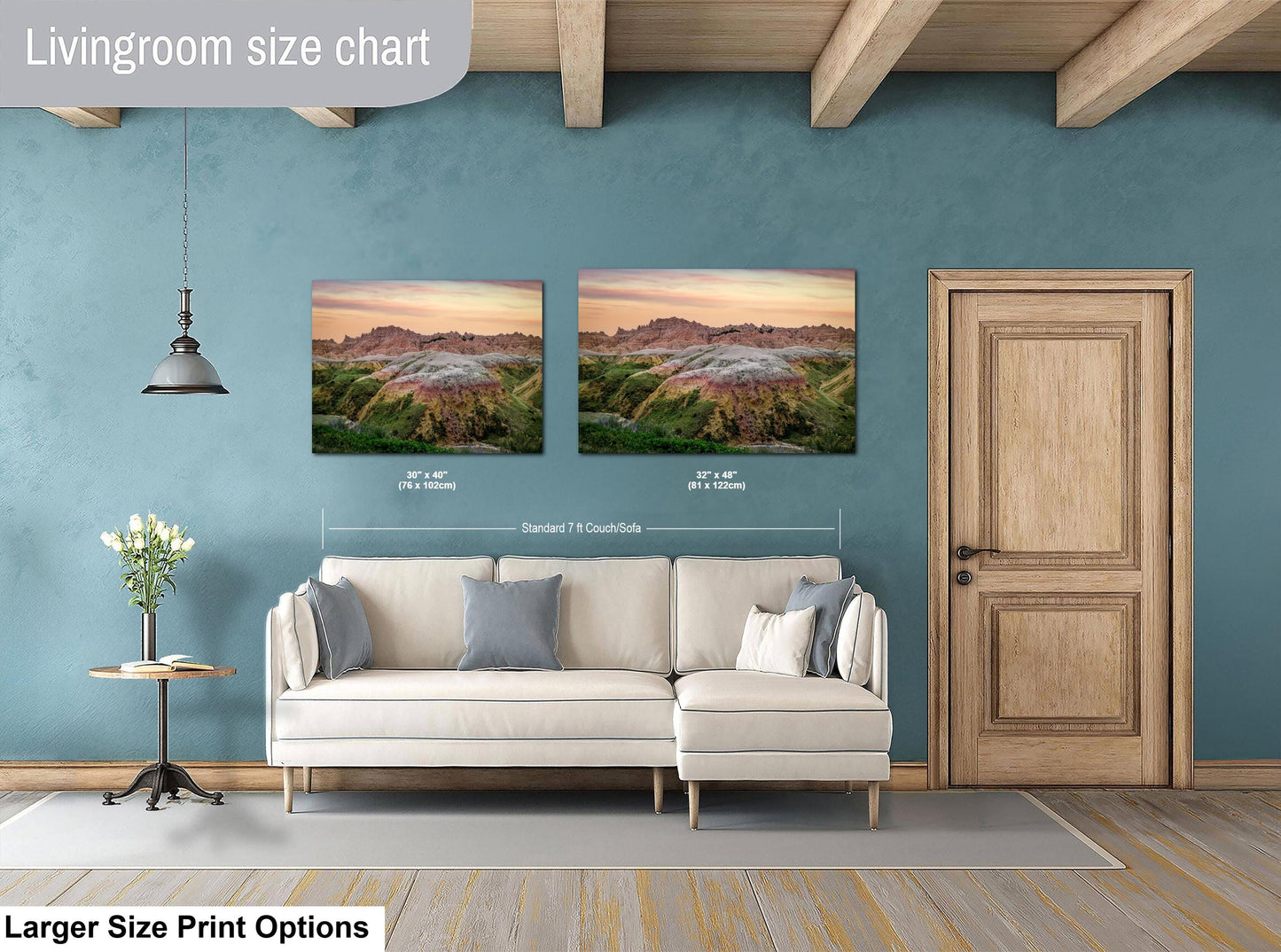 Badlands National Park Sunset Glow, Photography Print, Rainbow Mounds Landscape, South Dakota Nature Décor