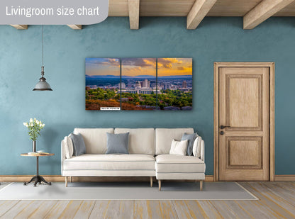 Cityscape Chronicles: Salt Lake Downtown in Utah Wall Art Photography Salt Lake City Metal Aluminum Print