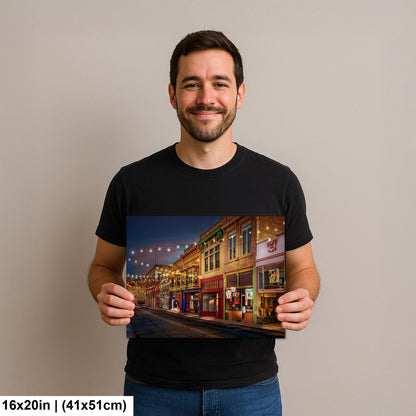 Bisbee Arizona Historic Street at Night, Photography Print, Southwest Architecture Wall Art