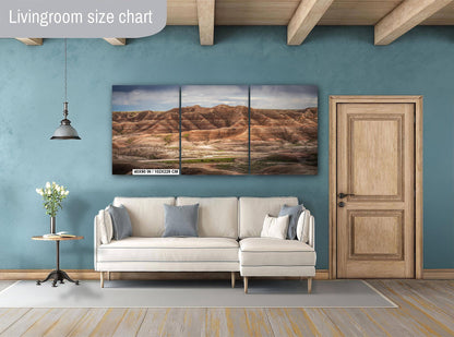 Badlands National Park SD Highway 240 Vista Layered Buttes South Dakota Photo Print, Desert Landscape Wall Art Decor, Acrylic Metal Canvas