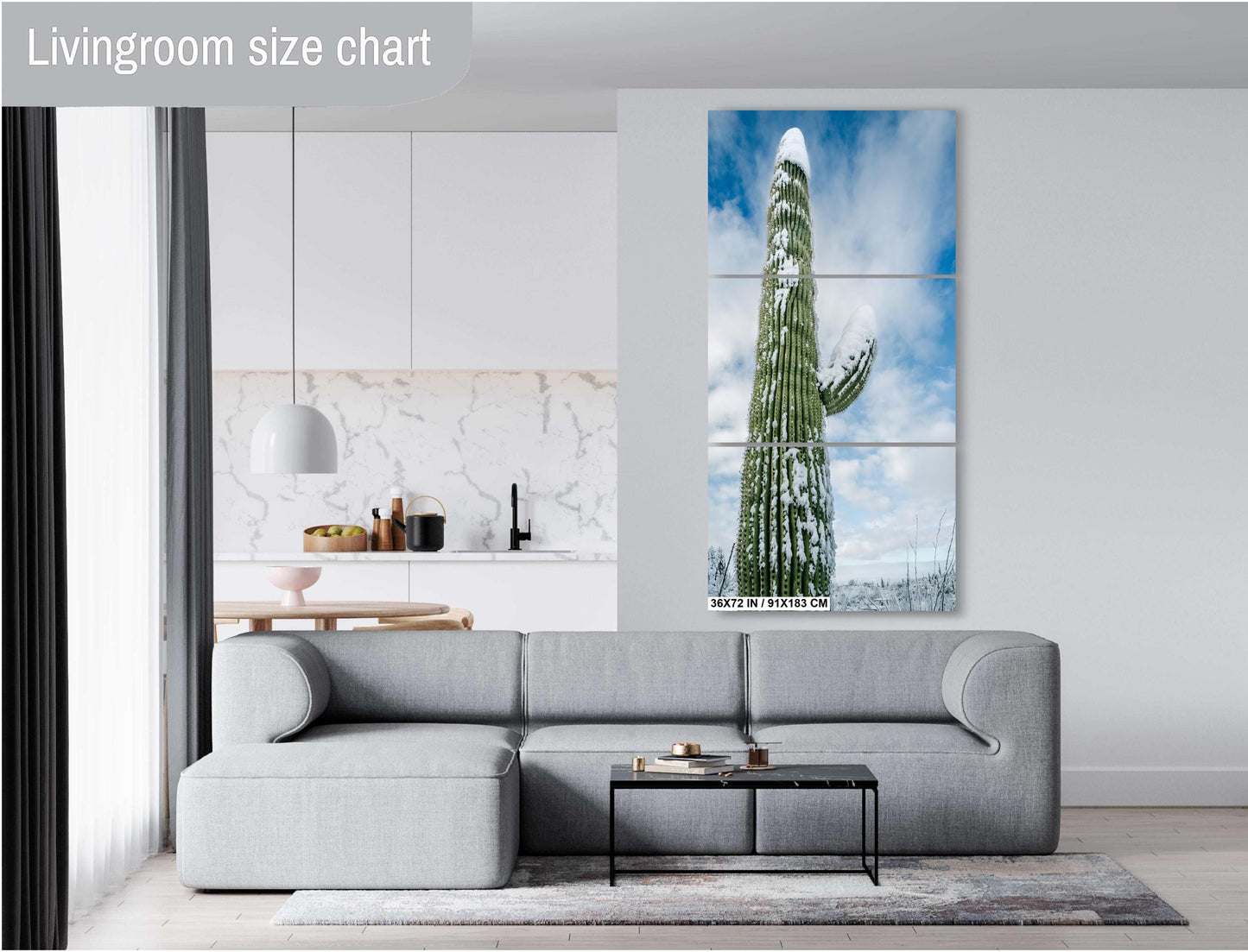 Snow-Capped Saguaros: Saguaro National Park in Tucson Arizona Winter Print Wall Art Snow Photography Aluminum/Acrylic/Metal/Canvas