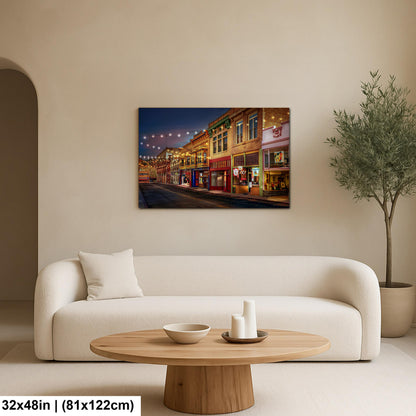 Bisbee Arizona Historic Street at Night, Photography Print, Southwest Architecture Wall Art