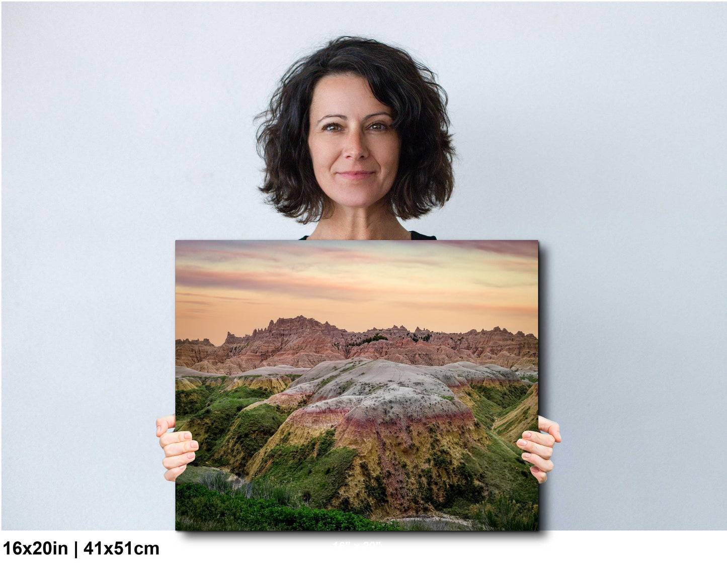Badlands National Park Sunset Glow, Photography Print, Rainbow Mounds Landscape, South Dakota Nature Décor