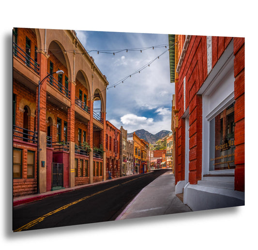 Bisbee Arizona Historic Streetscape Photography Print, Colorful Downtown Architecture Wall Art Home or Office Decor