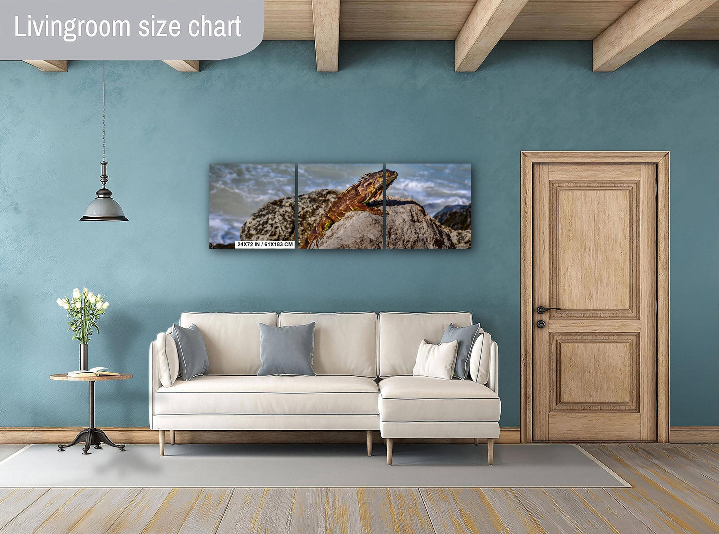 Key West Iguana on Coastal Rocks Fine Art Photography Print, Florida Wildlife Photo, Ocean Shore Nature Decor Reptile Wall Art Metal Canvas