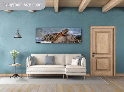 Key West Iguana on Coastal Rocks Fine Art Photography Print, Florida Wildlife Photo, Ocean Shore Nature Decor Reptile Wall Art Metal Canvas