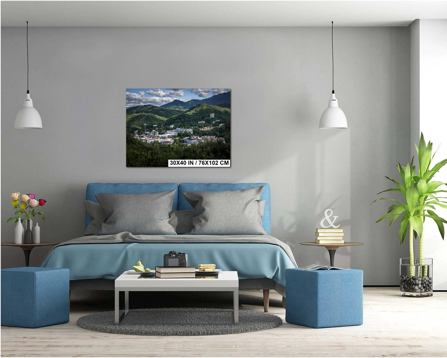 Gatlinburg TN Scenic Mountain Overlook Photography Print Canvas Metal Aluminum Wall Art Landscape Home Office Decor