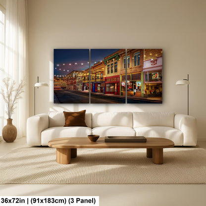 Bisbee Arizona Historic Street at Night, Photography Print, Southwest Architecture Wall Art