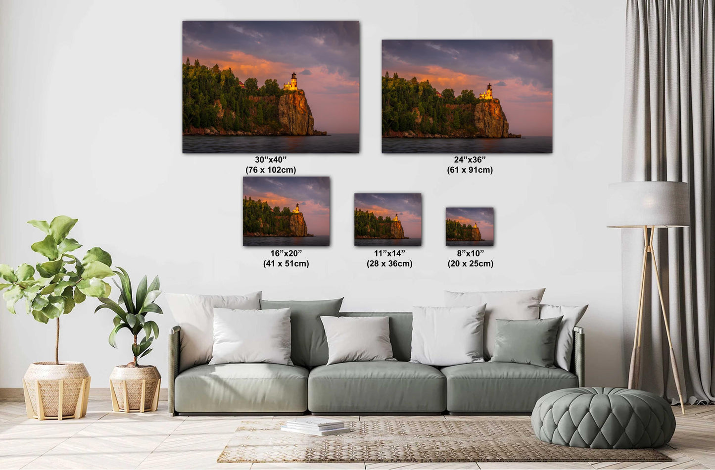 Split Rock Lighthouse at Sunset, Minnesota North Shore Print Wall Art Photography Aluminum/Acrylic/Metal/Canvas