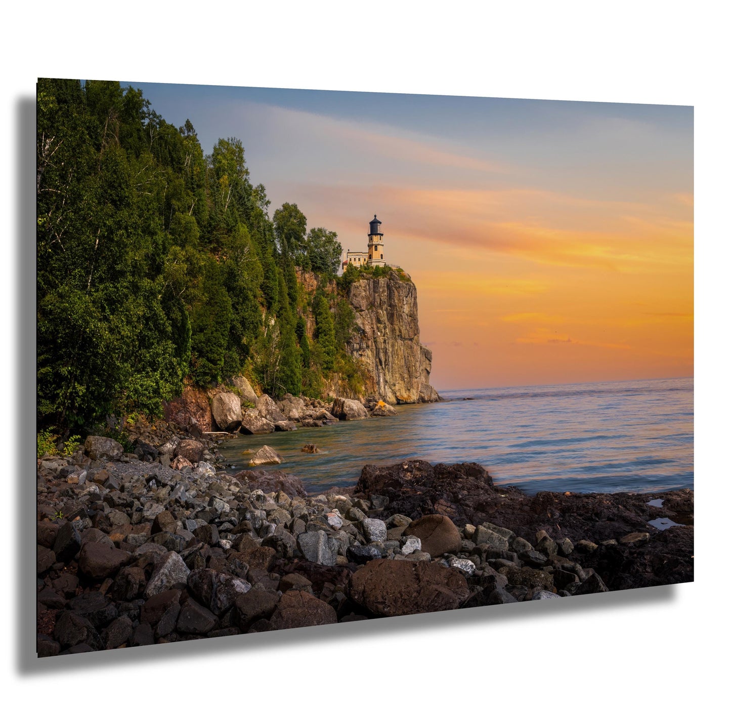 Golden Hour at Split Rock Lighthouse on Minnesota's North Shore, Lake Superior Print Wall Art Photography Aluminum/Acrylic/Metal/Canvas