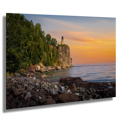Golden Hour at Split Rock Lighthouse on Minnesota's North Shore, Lake Superior Print Wall Art Photography Aluminum/Acrylic/Metal/Canvas