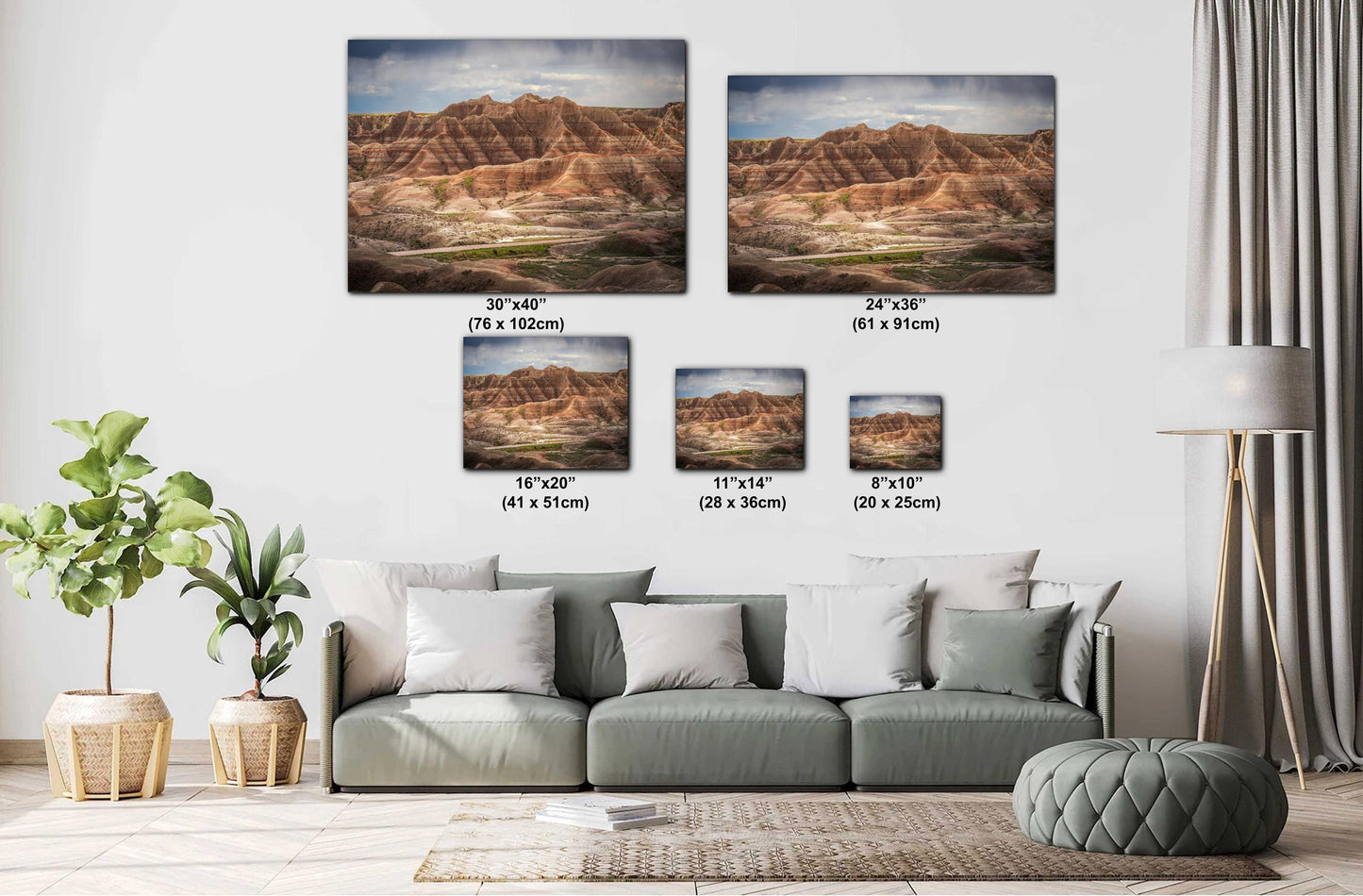 Badlands National Park SD Highway 240 Vista Layered Buttes South Dakota Photo Print, Desert Landscape Wall Art Decor, Acrylic Metal Canvas