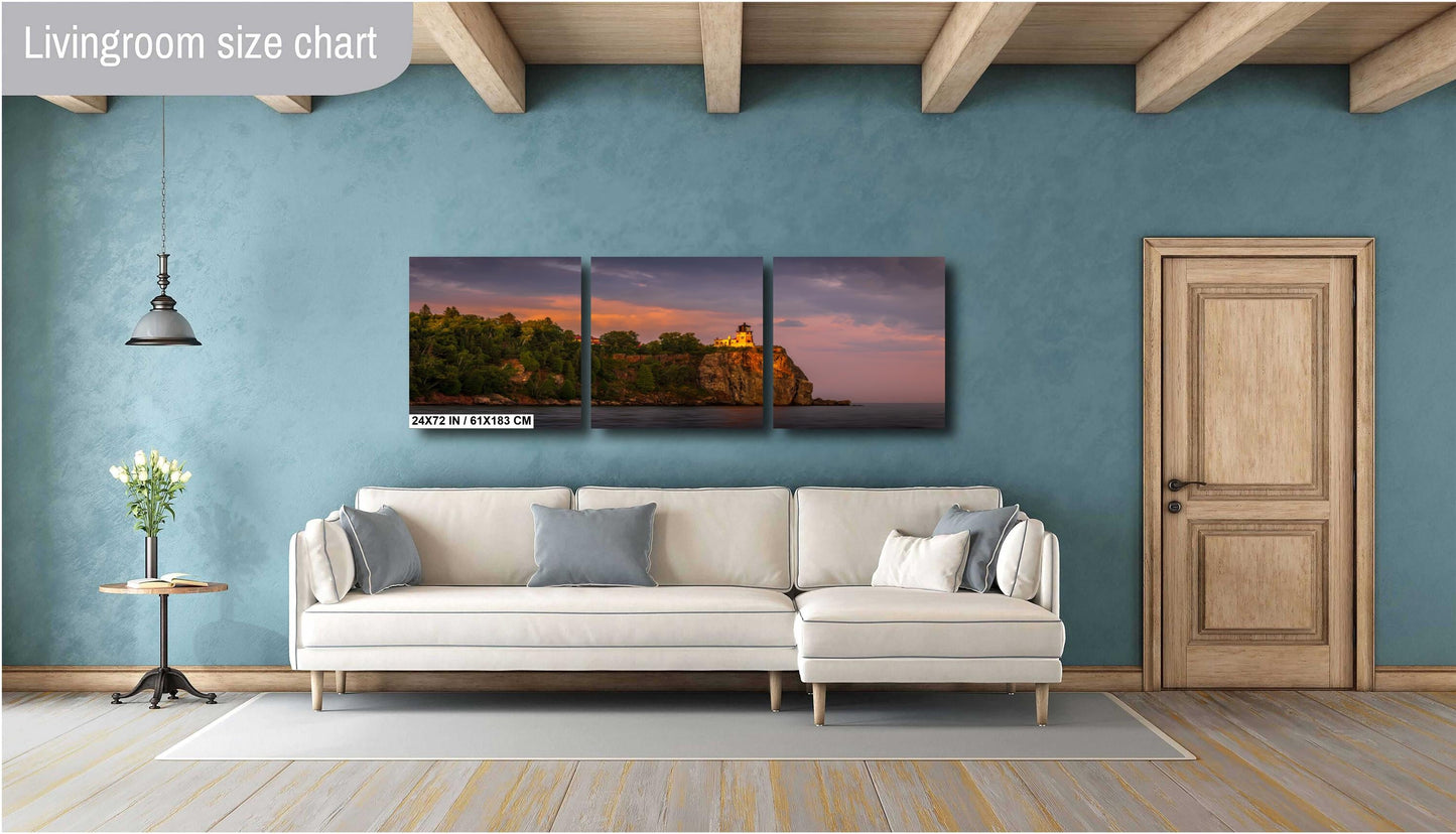 Split Rock Lighthouse at Sunset, Minnesota North Shore Print Wall Art Photography Aluminum/Acrylic/Metal/Canvas