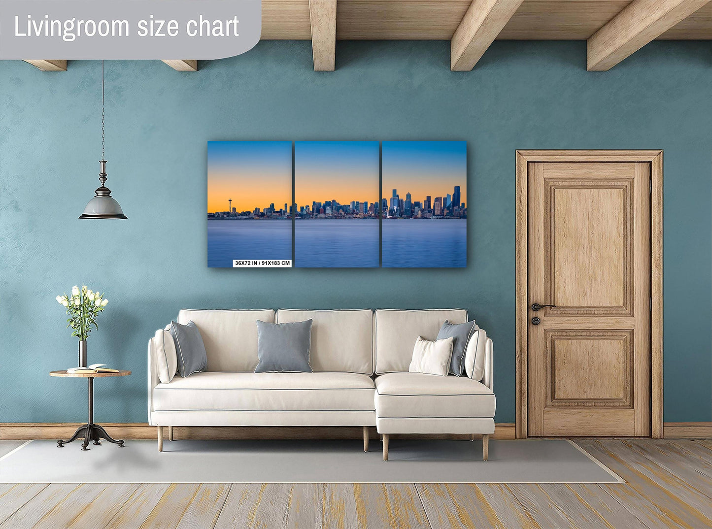 Seattle Skyline Golden Hour Print: Space Needle, Elliott Bay Panorama