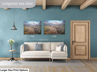 Badlands National Park Endless Horizon, Photography Print, Layered Rock Formations at Dusk, Landscape Décor