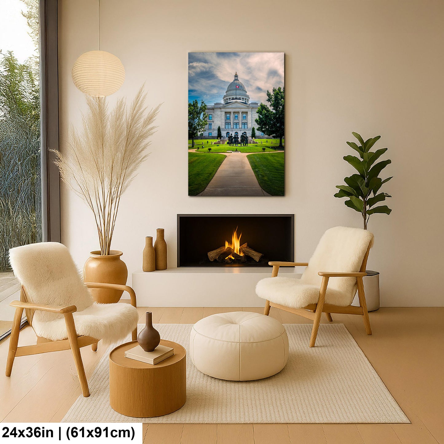 Domed Arkansas State Capitol Grounds Little Rock Arkansas Photography Wall Art Print