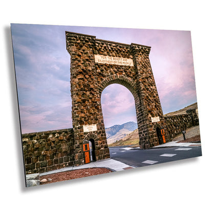 Arch of Adventure: Roosevelt Arch at Yellowstone Wall Art Montana Metal Aluminum Print Landscape Photography