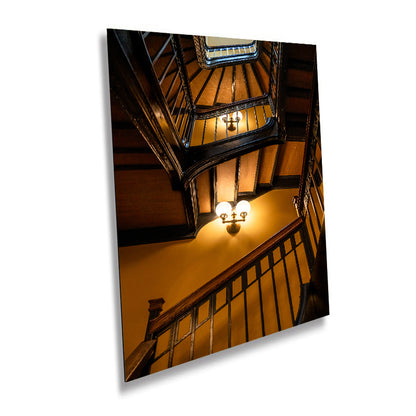 Ascending History: Stairway of Minnesota State Capitol Wall Art Photography Metal Aluminum Print Historic Portrait