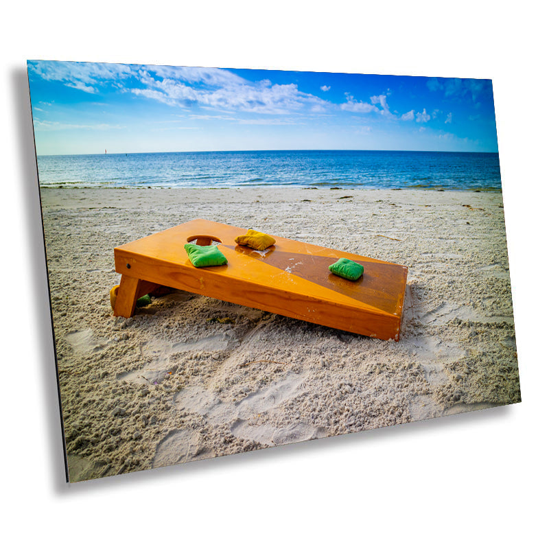 Beach Games Galore: Cornhole on the Beach Seascape Photography Beach Wall Art Travel Canvas Print