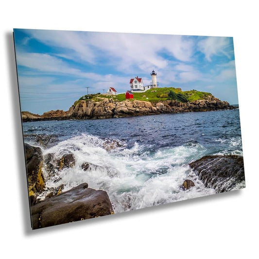 Beacon of Beauty: Nubble Lighthouse Cape Neddick Nautical Photography Canvas Print Wall Art