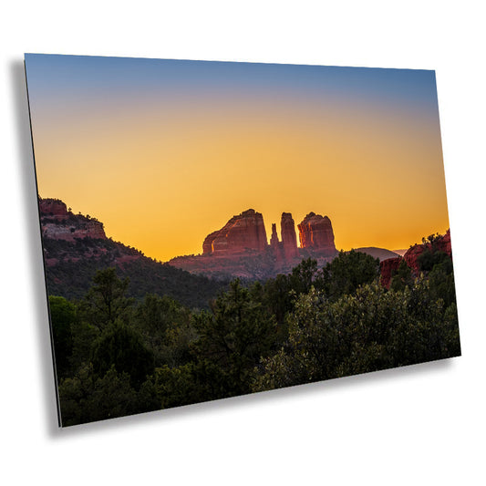 Cosmic Symmetry: Cathedral Rock Sedona Wall Art Arizona Landscape Metal Canvas Print Landscape Photography