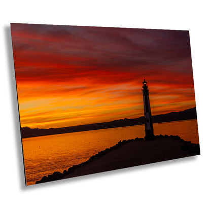 Cultural Nautical Symbol: Cape Henry Lighthouse Replica in Lake Havasu Acrylic Metal Wall Art Print Landscape Photography