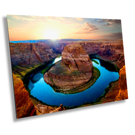 Curve of Wonders: Horseshoe Bend at Sunset Arizona Photography Metal Canvas Print Home Wall Art