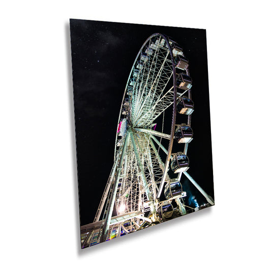 Elevated Excitement: Ferris Wheel Thrills in Arizona State Fair Wall Art Photography Aluminum Metal Print