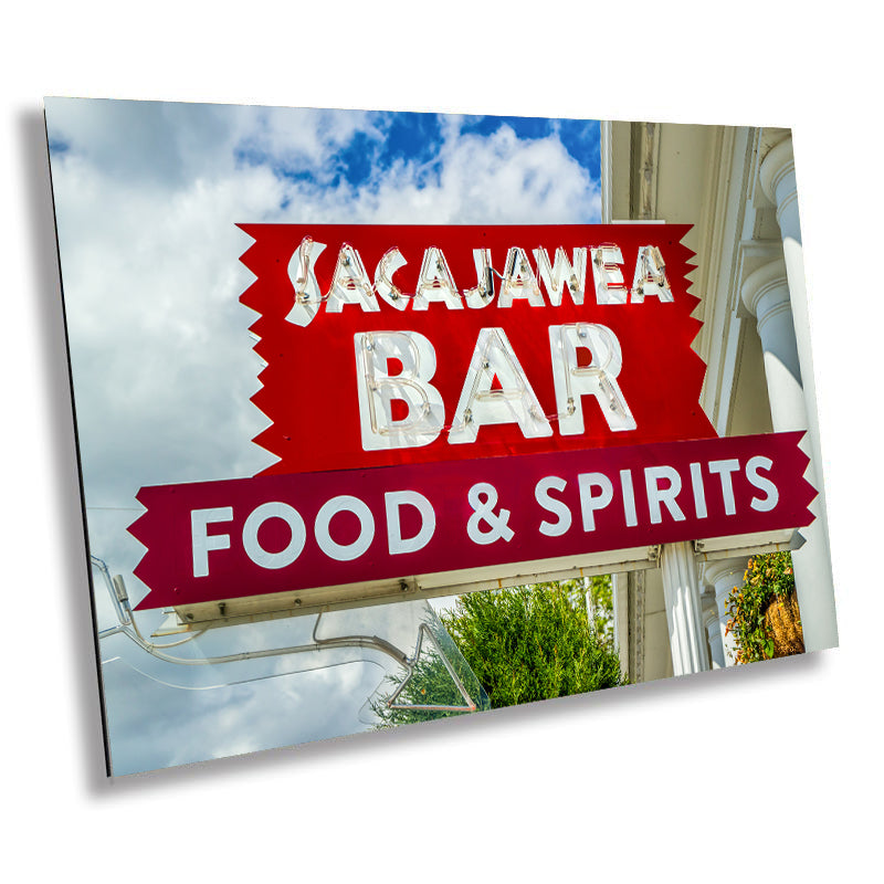 Historic Sacajawea Bar Signage: Three Forks Bozeman Montana Landmark Wall Art Photography Metal Acrylic Print