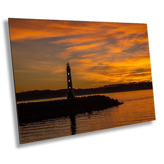 Historical Maritime Icon: Cape Henry Lighthouse Replica in Lake Havasu Metal Canvas Wall Art