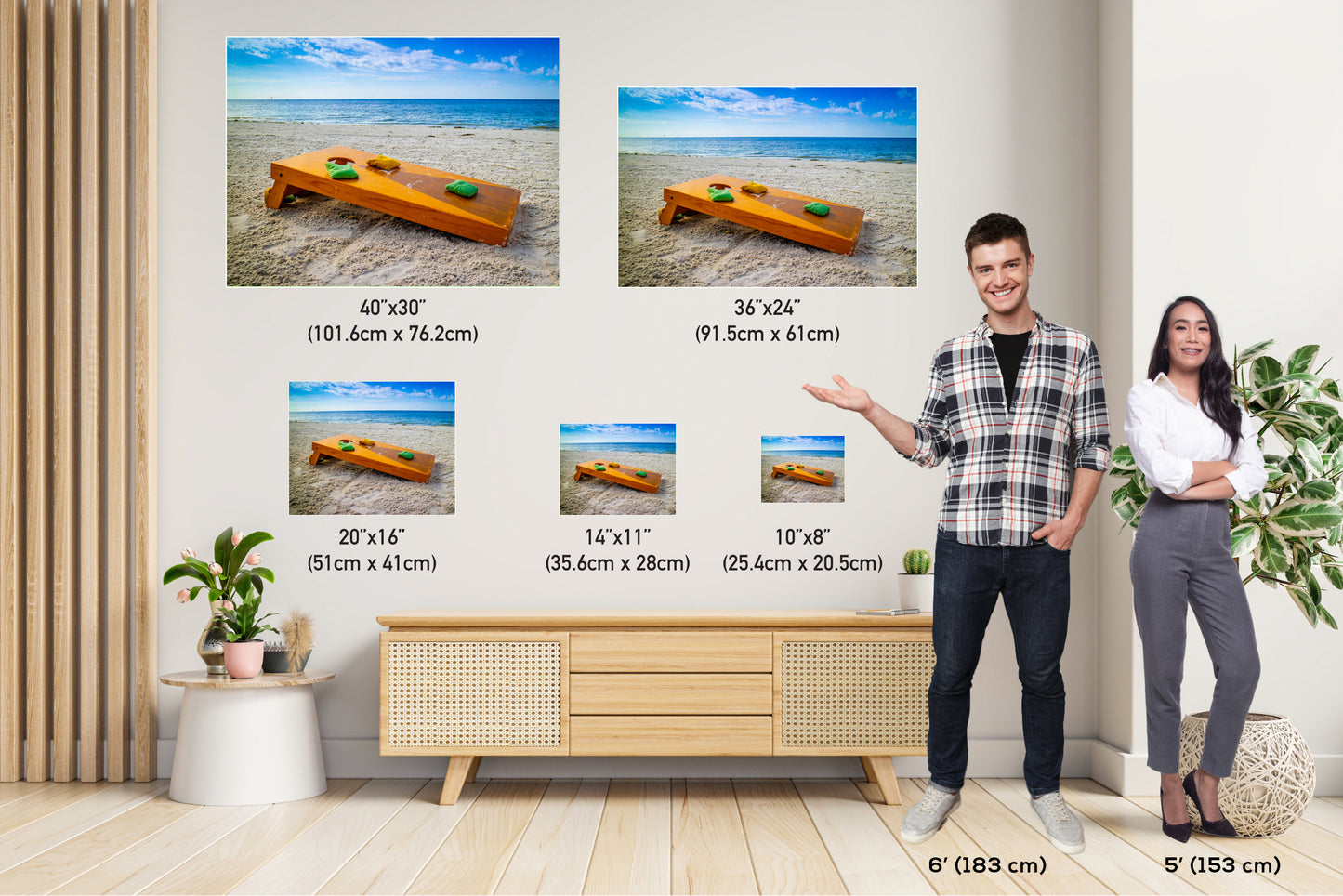 Beach Games Galore: Cornhole on the Beach Seascape Photography Beach Wall Art Travel Canvas Print