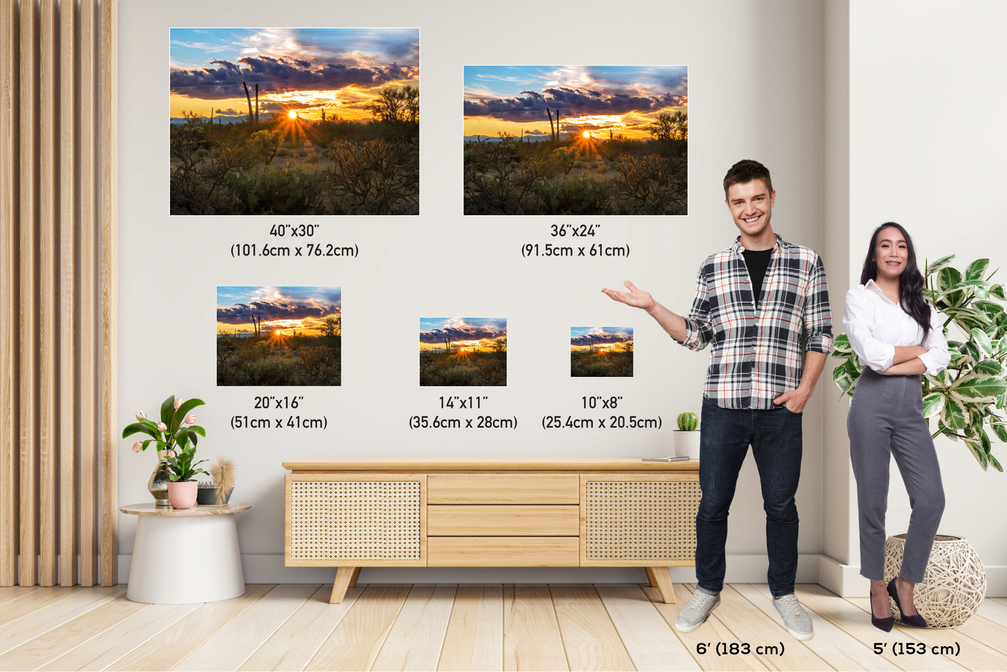 Sun-Kissed Beauty: Sonoran Desert Sunset Arizona Landscape Photography Canvas Print Home Wall Art