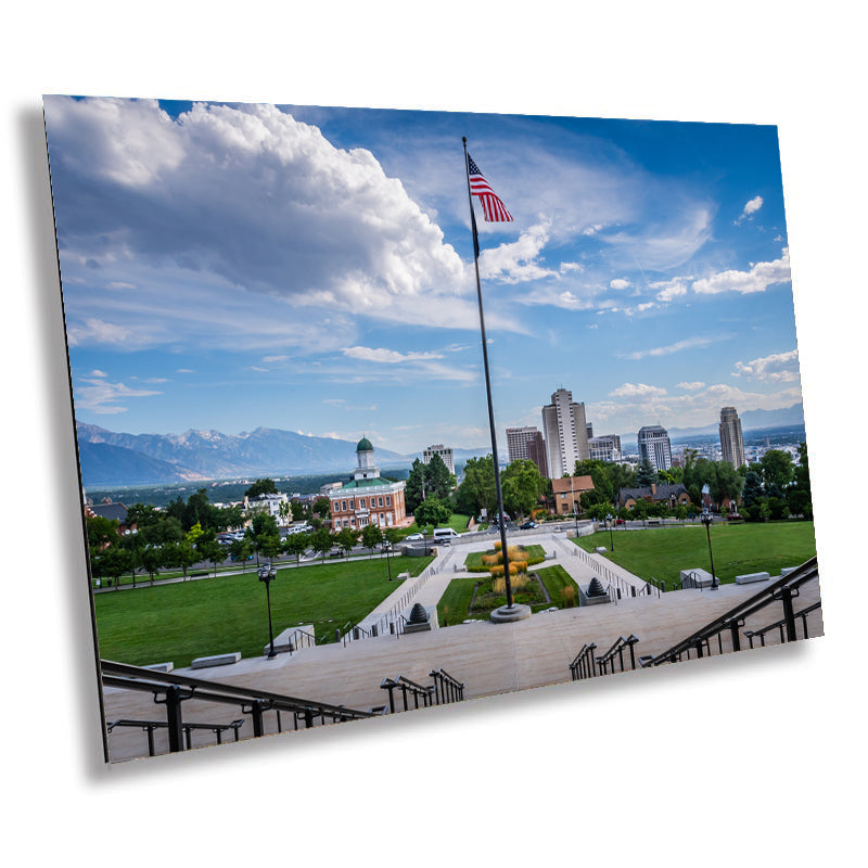 Iconic Impressions: Salt Lake City Utah Wall Art Photography Utah Landscape Metal Canvas Print