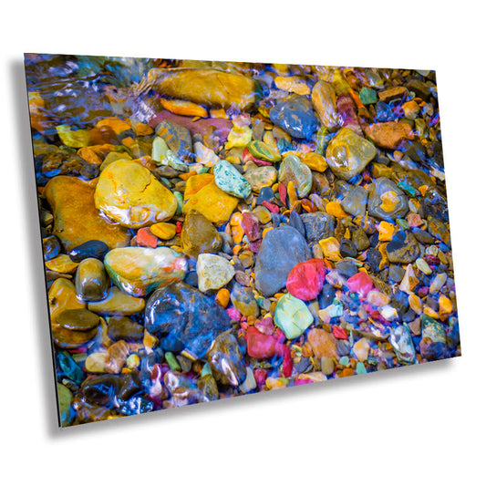 Jewels of the Rockies: Rainbow Rocks Canvas Print Lake McDonald Glacier Wall Art National Park Montana Photography