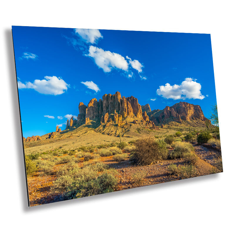 Lost Gold's Realm: Superstition Mountains Wall Art Lost Dutchman State Park Metal Canvas Print Arizona Desert Photography