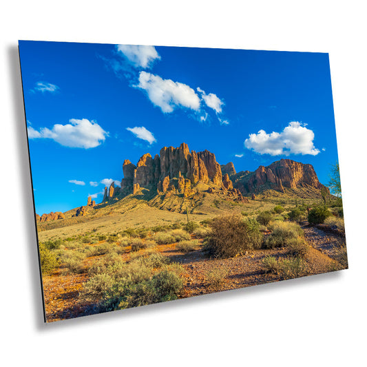 Lost Gold's Realm: Superstition Mountains Wall Art Lost Dutchman State Park Metal Canvas Print Arizona Desert Photography