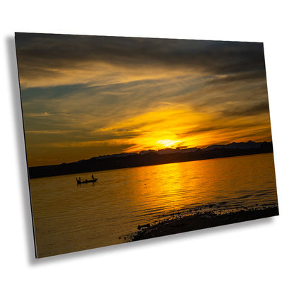 Mesmerizing Desert Dusk: Lake Havasu Landscape Photography Sunrise Fishing Wall Art Metal Acrylic Prints