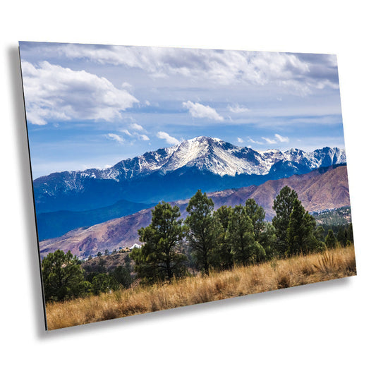 Mountain Majesty: Pikes Peak Colorado Springs Wall Art Nature Landscape Photography Metal Aluminum Print