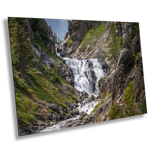 Mystic Moments: Mystic Falls Yellowstone National Park Metal Canvas Print Wyoming Photography Landscape