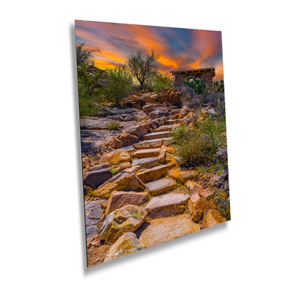Mystique of Stone Stairs: Saguaro National Park Tucson Arizona Portrait Desert Photography Wall Art