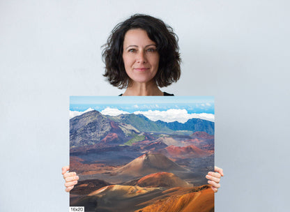 Nature's Playground: Haleakala National Park Volcano Maui Photography Metal Canvas Print Home Wall Art